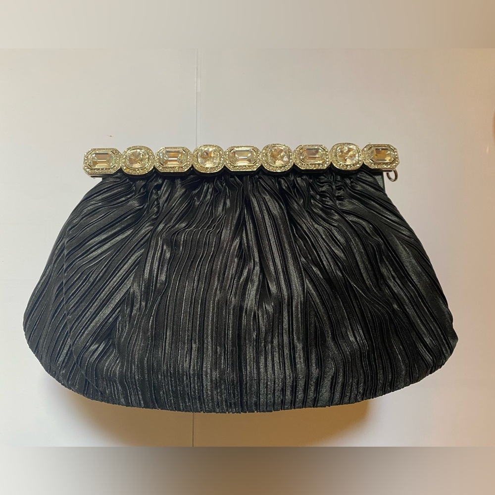 Black silk clutch